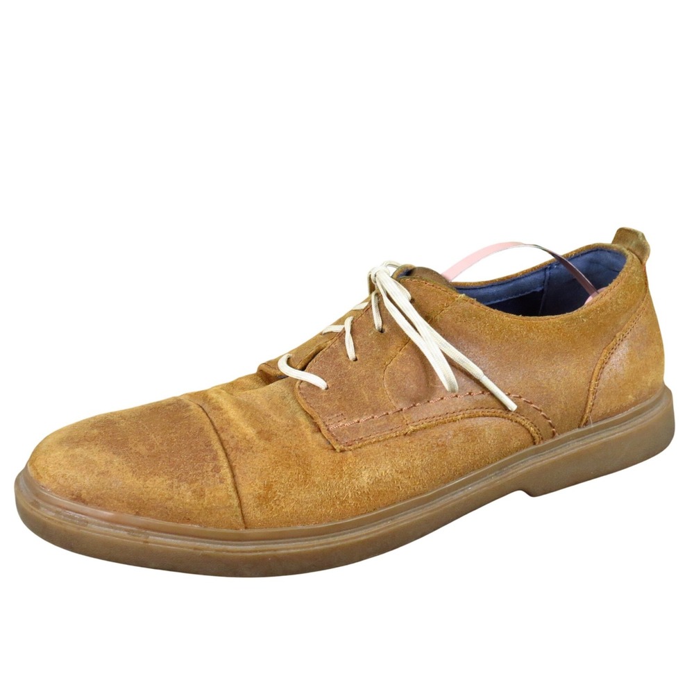 Cole Haan Brandt Mens Plain Toe Oxford Size 9M Tan Suede‎ Lace Up Casual Dress